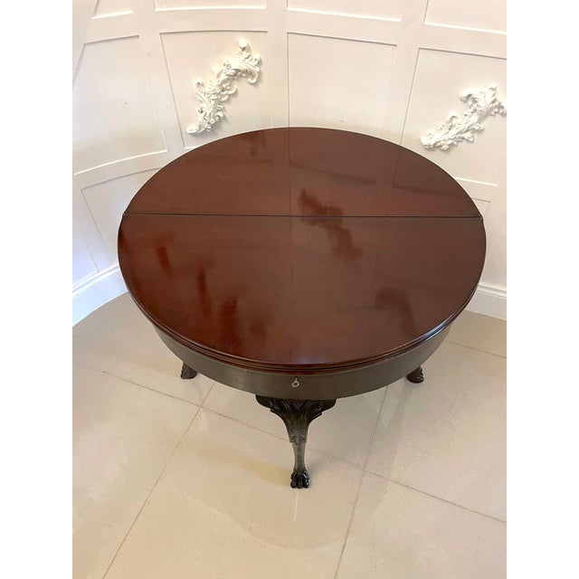 18th Century George III Mahogany Irish Triple Top Card Table, 1780s For Sale - Image 9 of 16