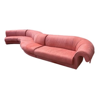 Sulptural Mid-Century Modern Curved Sectional Sofa in the Manor of v. Kagan For Sale