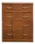 Four Drawer 1950s High Boy With Gold Hardware For Sale