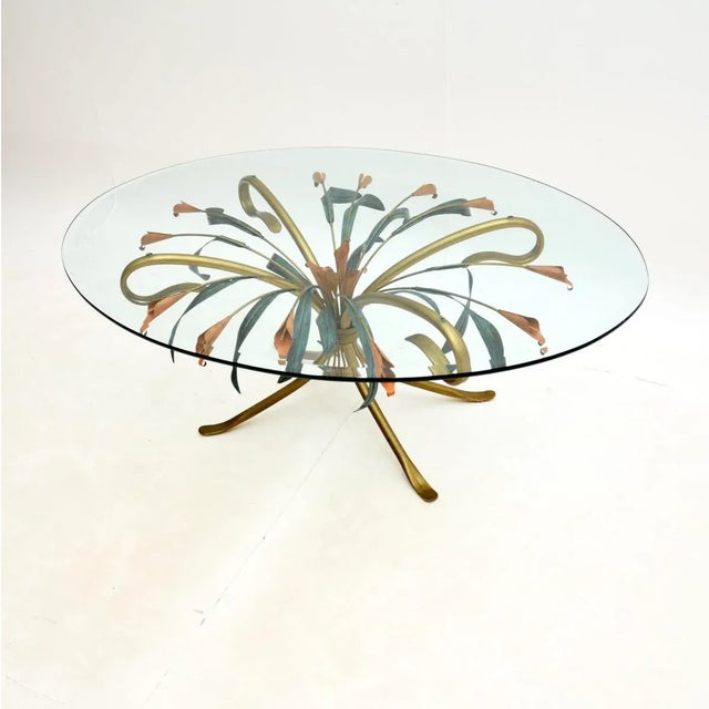 Mid-Century Modern Vintage Gilt Metal Coffee Table by Hans Kogl, 1970 For Sale - Image 3 of 8