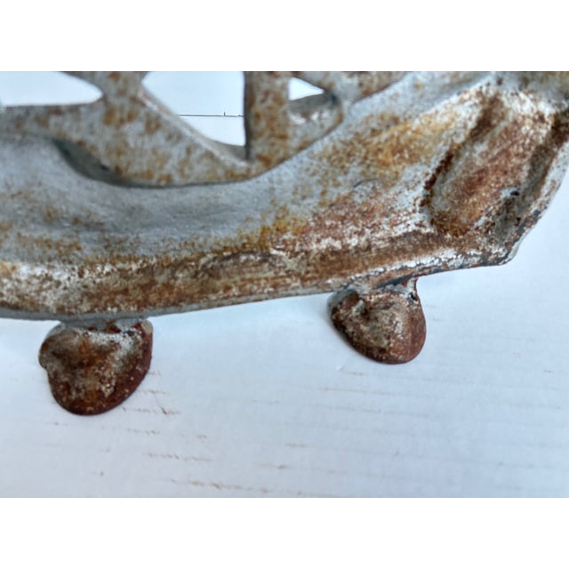 Antique Cast Iron Sailing Ship Doorstop – Nautical Décor - Figurine For Sale - Image 6 of 9