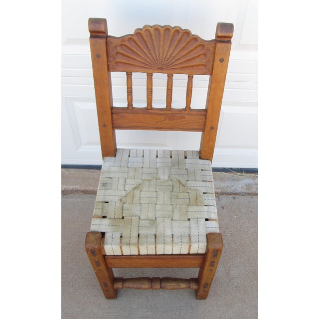 Early 20th Century New Mexico Handmade Wpa Spanish Colonial Revival Pine Chair For Sale - Image 9 of 17