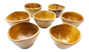 Mid-Century Modern Winsome Wood Genuine Teak Bowls - Set of 7