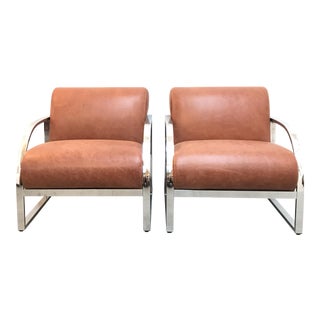 Mid Century Milo Baughman Club Chairs- A Pair For Sale