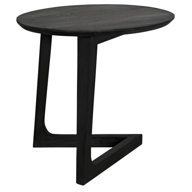 Wood Cantilever Table, Charcoal Black For Sale - Image 7 of 8