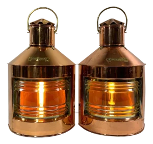 Pair of Copper Port and Starboard Ships Lanterns