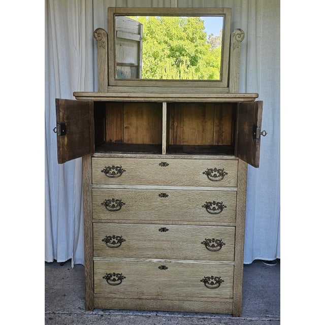 Antique Wooden Chiffonier Chest With Attach Mirror Frame. Circa 1920's For Sale - Image 11 of 18