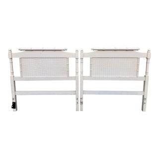 Vintage Mid-Century Faux Bamboo Pagoda Silhouette Twin Headboards - a Pair For Sale