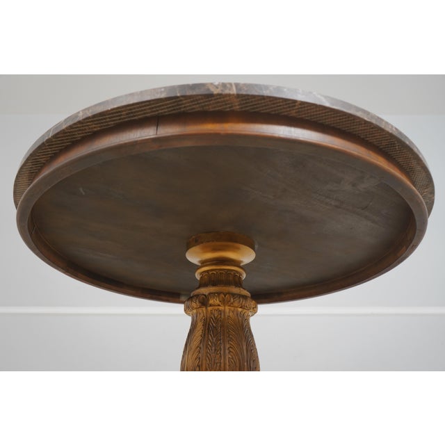 Lillian August 50” Round Empire Marble Top Dining Center Table For Sale - Image 11 of 12