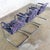 Handsome vintage Modern set of 3 armchairs composed of chrome tube cantilever frames & rolled backs & seats wearing the...