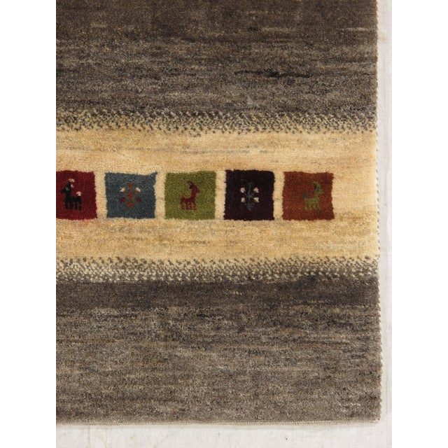 Vintage Hand-Knotted Persian Gabbeh Rug 8'5" X 11'4" For Sale - Image 4 of 6