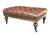 1980s Vintage Tufted Brown Leather Ottoman Bench With Nailhead Trim & Carved Wood Legs on Casters For Sale - Image 5 of 15