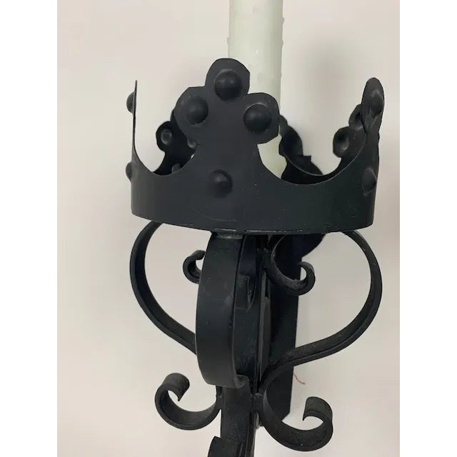 1990s Italian Style Iron Wall Sconces - a Pair For Sale - Image 4 of 10