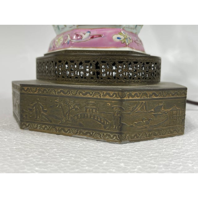 Antique Chinese Light Green Porcelain Lamp For Sale - Image 9 of 9