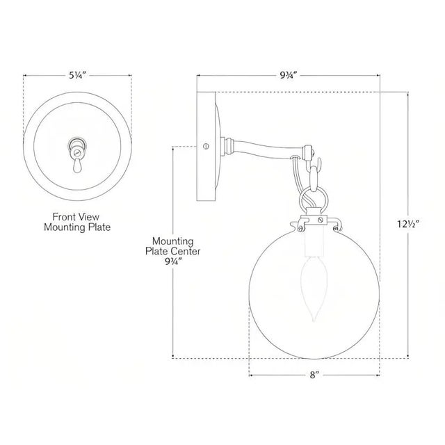 Visual Comfort Thomas O'Brien for Visual Comfort Signature Katie Small Globe Sconce in Bronze with White Glass For Sale - Image 4 of 4