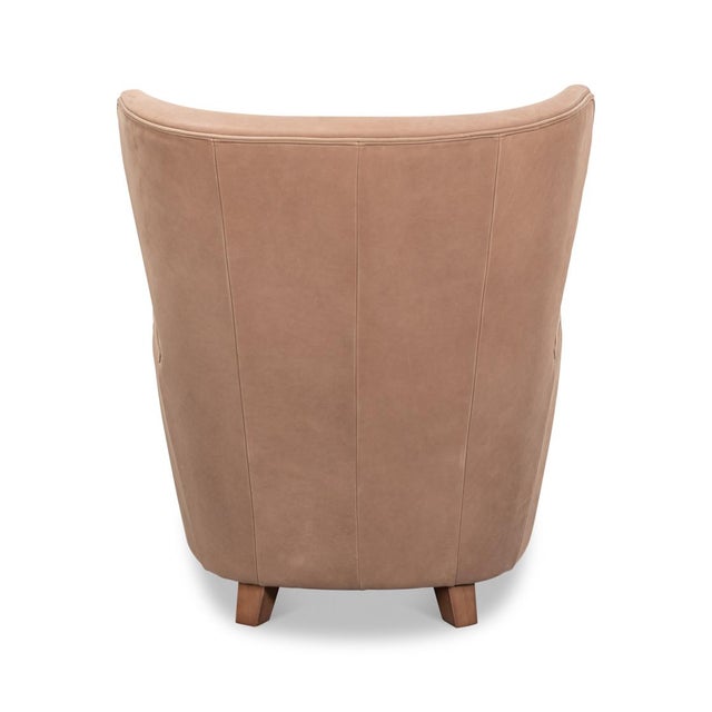 Greige Modern Wing Chair For Sale - Image 8 of 10