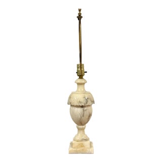 Vintage Alabaster Urn Column Table Lamp For Sale