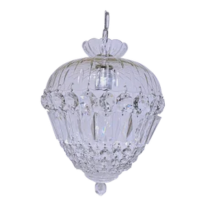 Vintage Hand Cut Glass Dish Basket Chandelier