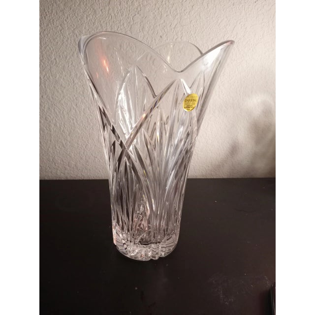 Capri Crystal Italy Clear Crystal Ruffled Vase For Sale In Dallas - Image 6 of 9