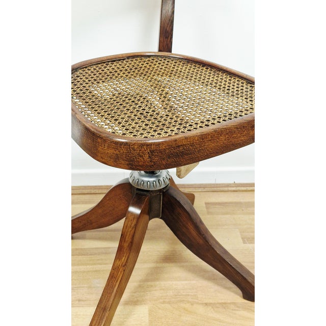 Antique Swivel Desk Chair in Beech, 1890s For Sale - Image 10 of 16