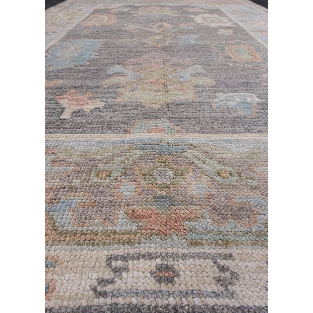 Textile Turkish Oushak Rug 4' x 6'2" For Sale - Image 7 of 8