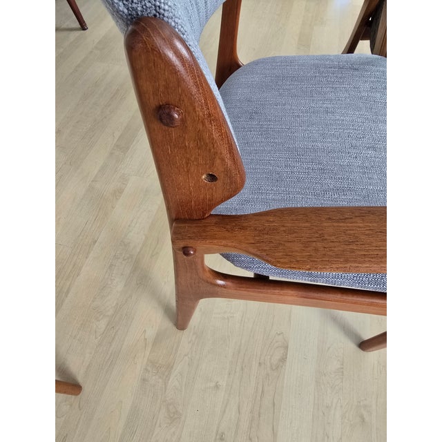 Pair of Authentic Danish Modern Teak Armchairs Made in Denmark, Circa 1960s For Sale - Image 9 of 9