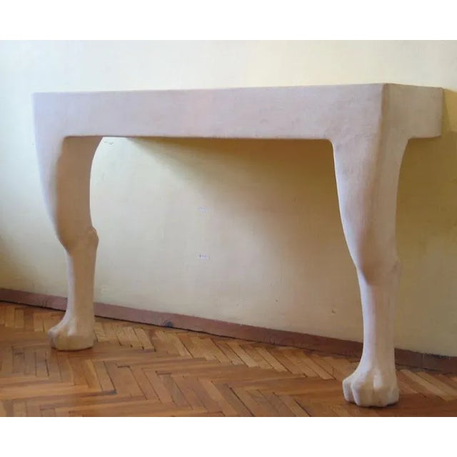 Magnificent wall mounted console in neoclassical style attributed to John Dickinson, the legs shaped in form of sculptural...