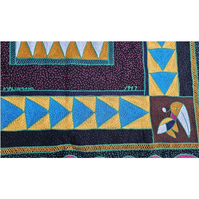 Embroidered Kilim with South African Parrots, 1997 For Sale - Image 4 of 9
