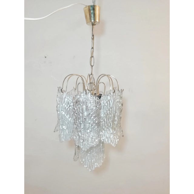 Boho Chic Mid-Century Modern Murano Glass Sheets Pendant Lamp For Sale - Image 3 of 18