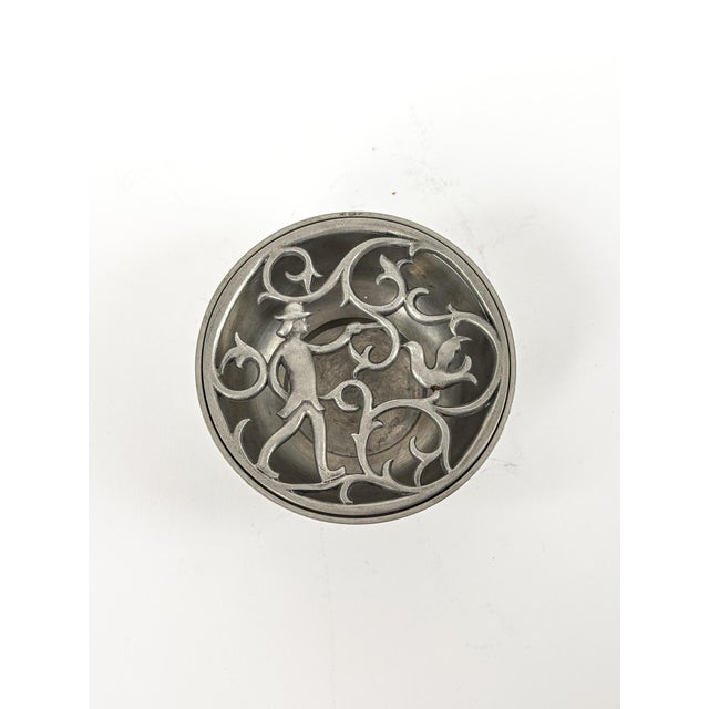 Silver Pewter Bowl with Sculptural Openwork Lid by Edvin Ollers, Sweden, 1920s For Sale - Image 8 of 8