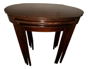 Early 20th Century Mahogany Nest of Three Tables by Mersman Furniture