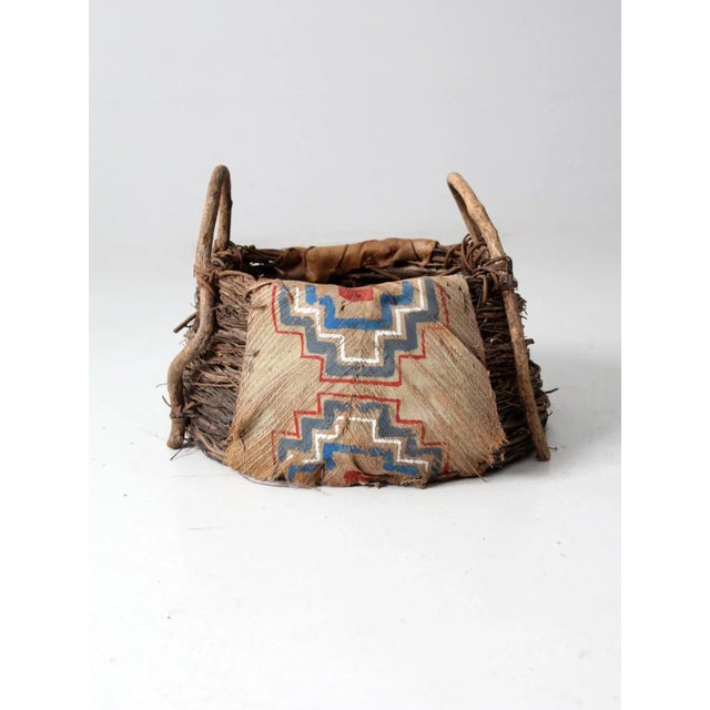 Antique Painted Bark Basket For Sale - Image 12 of 12