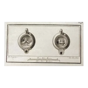 18th Century Roman Oil Lamp Engraving