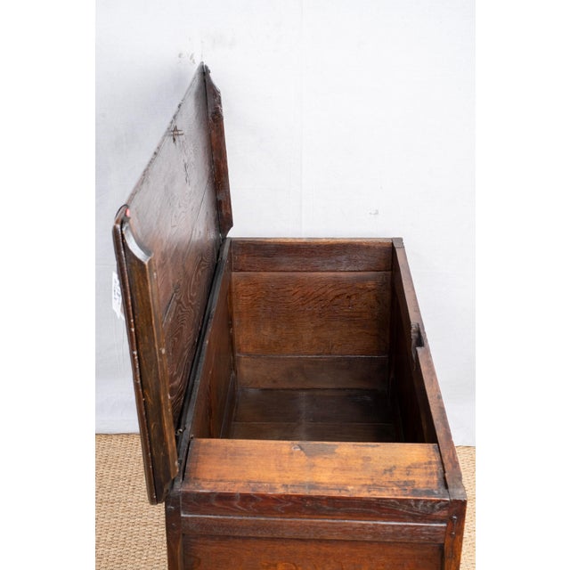 17th Century Carved Oak Coffer For Sale - Image 10 of 16