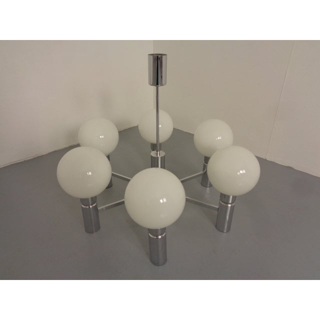 Opaline Glass Pendant Lamp from Sölken Leuchten, Germany, 1960s For Sale - Image 12 of 15