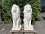 Gold Classical Seated Lion Garden Statues in White Cast Stone, Set of 2 For Sale - Image 8 of 13