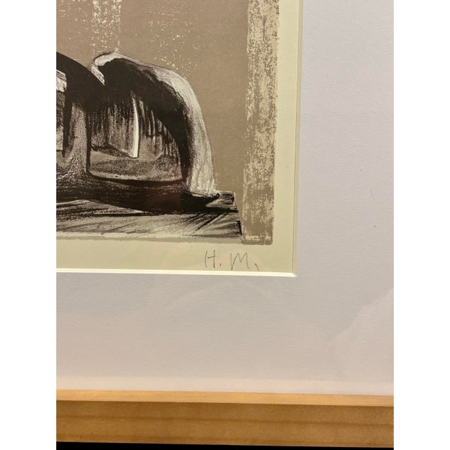 Mid-Century Modern 1977 Henry Moore Reclining Figure Interior Setting I Lithograph Cramer 458 For Sale - Image 3 of 5