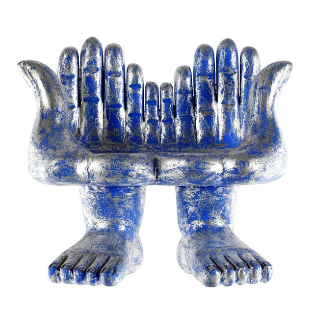 A hand-foot wood sculpture by celebrated Mexican American surrealist artist Pedro Friedeberg (1936-), circa 1960s. The...