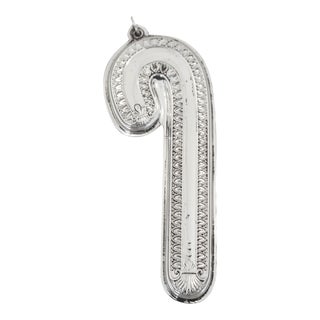 Sterling Christmas Candy Cane Ornament For Sale