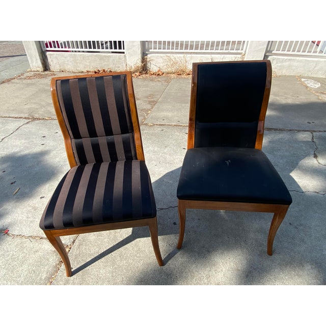 Vintage Maple Fabric Henredon "Triomphe" Dining Chair Set of 8 For Sale - Image 11 of 18