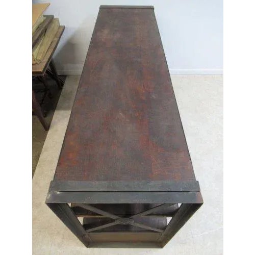 Industrial Industrial Reclaimed Steel Console For Sale - Image 3 of 6