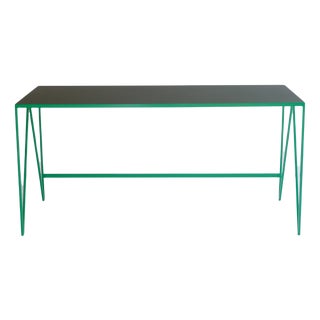 Large Green Desk in Natural Linoleum from &New For Sale
