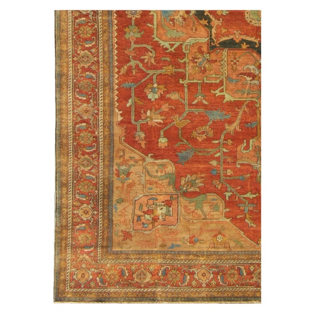 Red Exquisite Rugs Serapi Hand knotted Wool Red/Multi Rug-14'x18' For Sale - Image 8 of 11