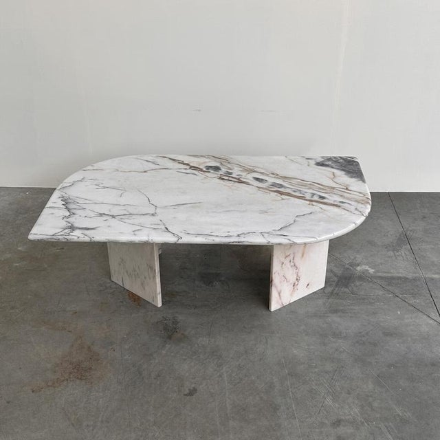 Large Italian Postmodern Sculptural Marble Coffee Table For Sale - Image 9 of 14