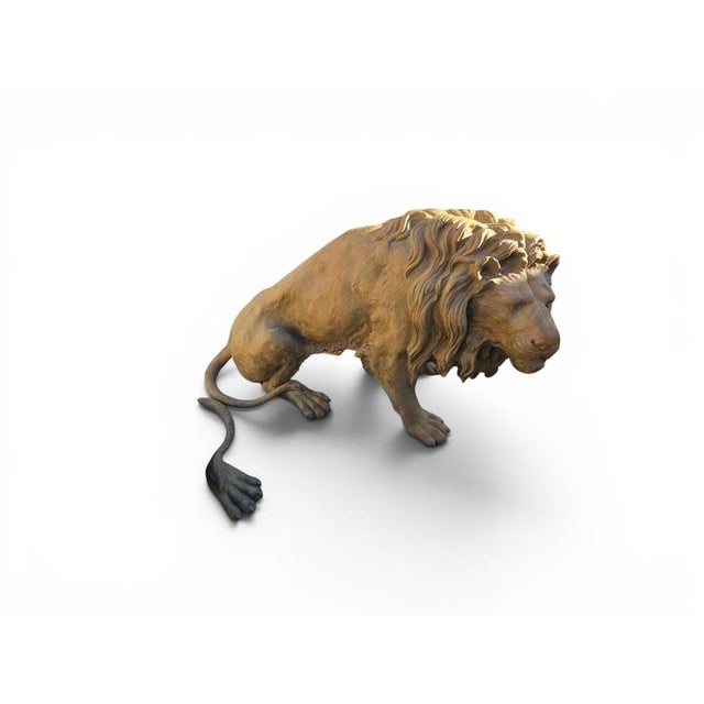 Neapolitan Artist, Large Lions, 1980s, Patinated Bronze, Set of 2 For Sale - Image 6 of 11