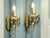 Brass crystal sconces set of 2 height 30 cm width 10 cm depth 20 cm features 1 light requires e27 light bulb new wiring...