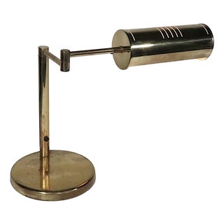 Mid 20th Century Mid Century Modern Brass Flex Arm Desk Lamp by Walter Von Nessen For Sale