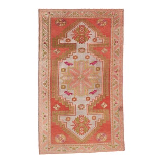 Vintage Turkish Oushak Rug - 04'10 X 08'01 For Sale