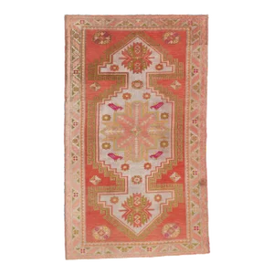 Vintage Turkish Oushak Rug - 04'10 X 08'01