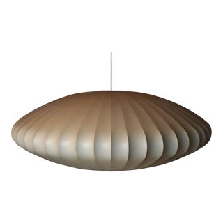 A Pair of George Nelson Bubble Lamps Saucers 35" and 25" For Sale